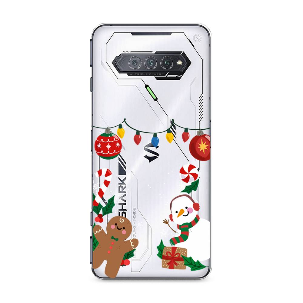 

Чехол на Xiaomi Black Shark 4 "Новогоднее настроение", Коричневый;красный;зеленый, 311650-5