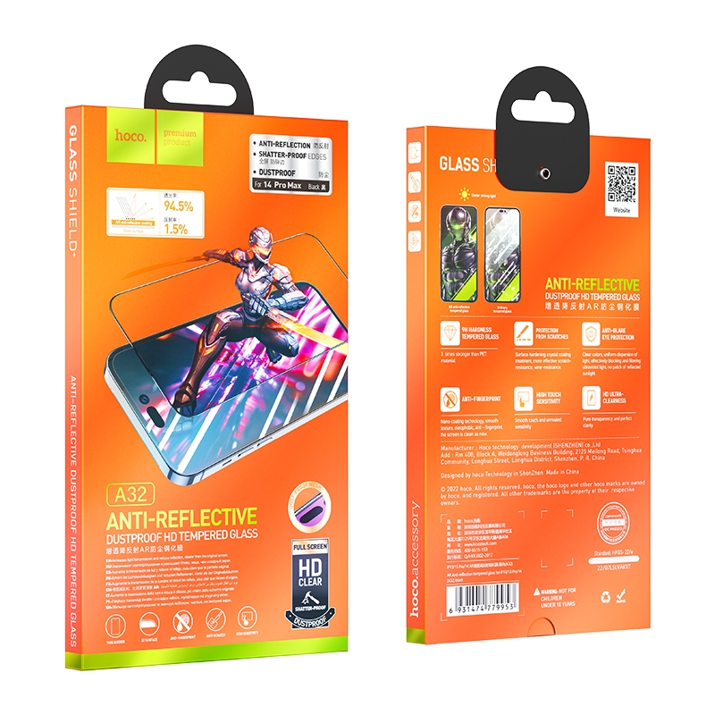 

Защитное стекло Hoco A32 Anti-reflective Dustproof HD для iPhone 14 Pro Max, A32