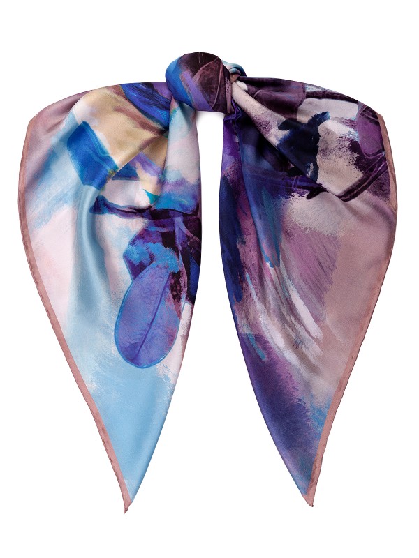 Платок женский Eleganzza E04-7251 фиолетовый, 90х90 см