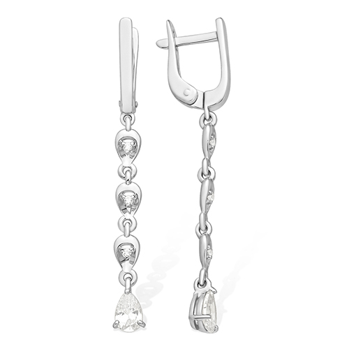 

Серьги из серебра с фианитом Яхонт Ювелирный 224914, 224914