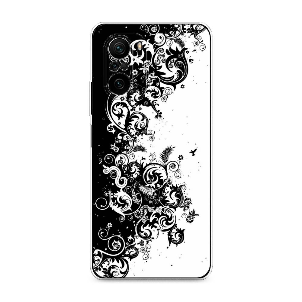 

Чехол на Poco F3 "Черно белый узор", Белый;черный;серый, 312650-3