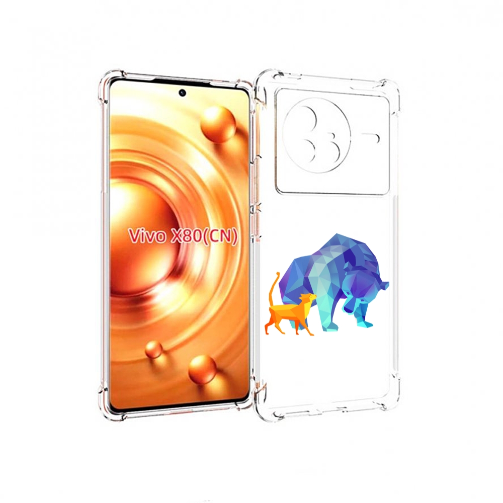 

Чехол Mypads Кот-И-Медведь Для Vivo X80, Прозрачный, Tocco