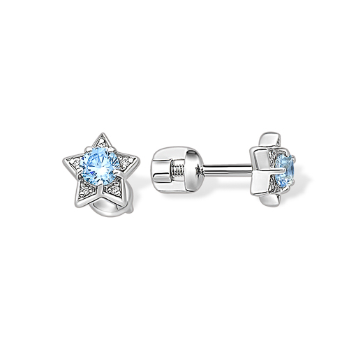 

Серьги-пусеты из серебра ЯХОНТ Ювелирный 224927, фианит, 224927