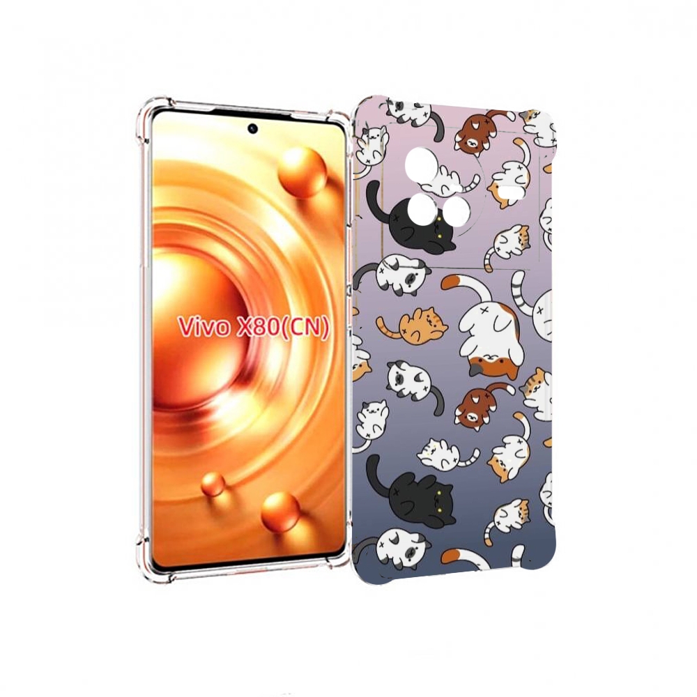 

Чехол Mypads Котики-Летают Для Vivo X80, Прозрачный, Tocco