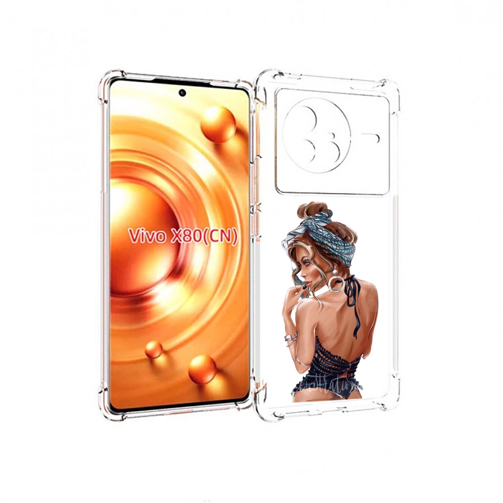 

Чехол Mypads Красивая-Дама Женский Для Vivo X80, Прозрачный, Tocco