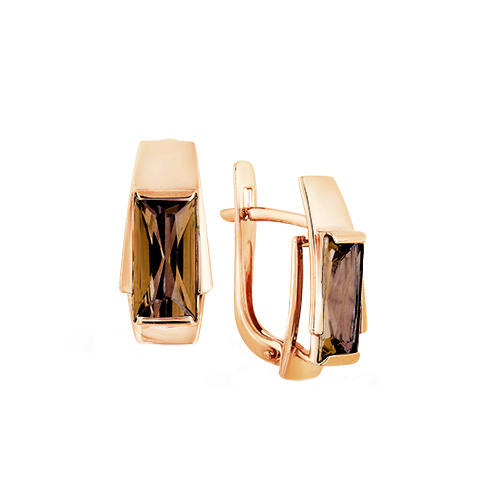 

Серьги из красного золота ЯХОНТ Золотой 225266, раухтопаз, 225266