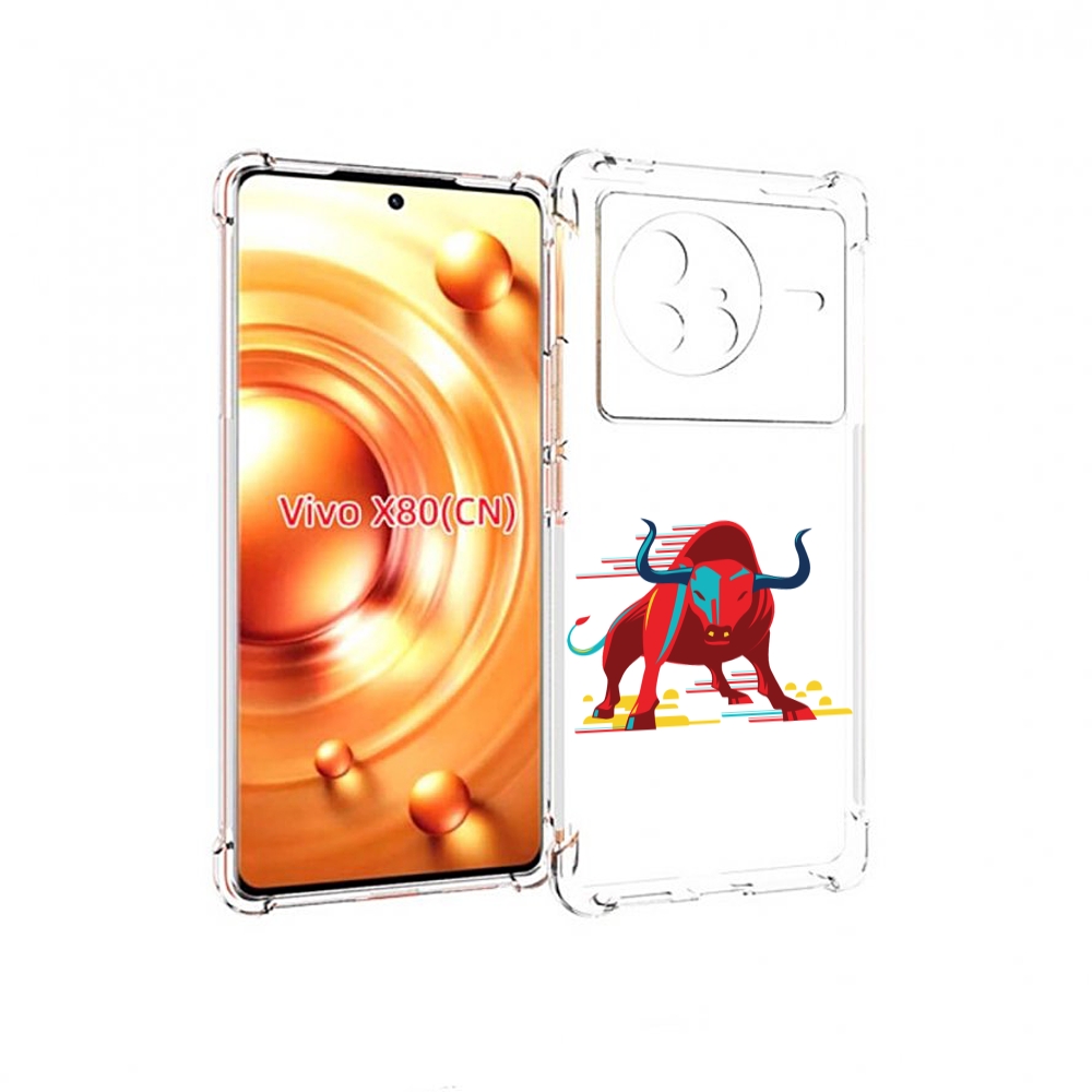 

Чехол Mypads Красный-Бык Для Vivo X80, Прозрачный, Tocco