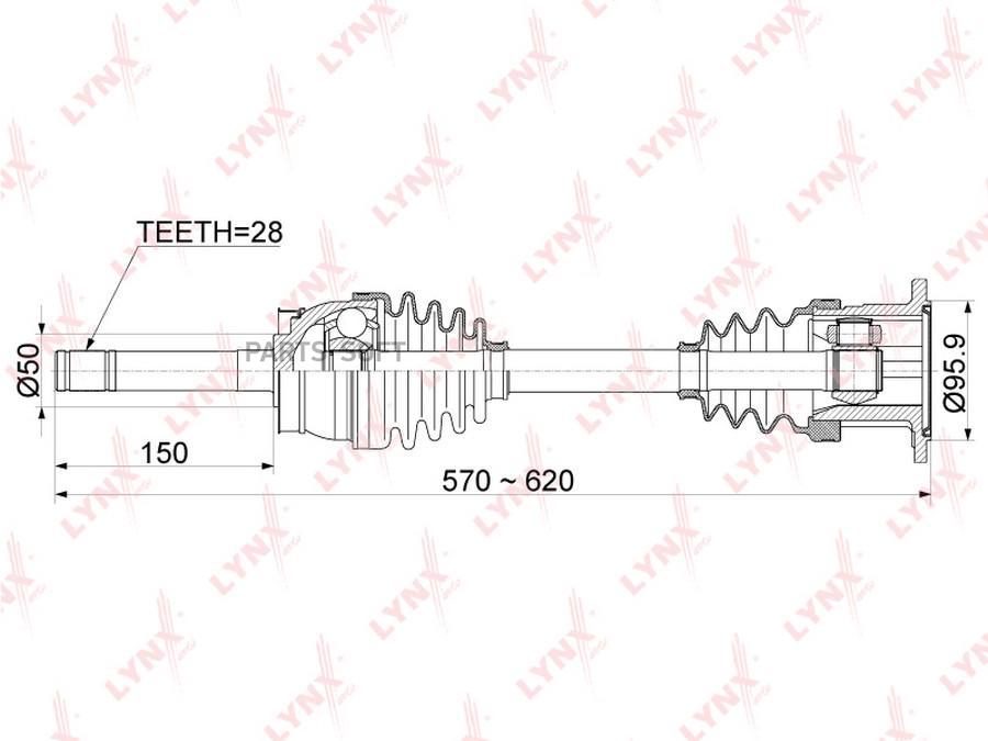 

LYNXAUTO 'CD1101 Привод в сборе пер.NISSAN Pick Up(D22) 2.4-3.2D 98-05 1шт