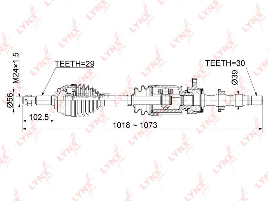 

LYNXAUTO 'CD1105 Привод в сборе пер.прав.NISSAN Murano(Z50) 3.5 03-08 1шт