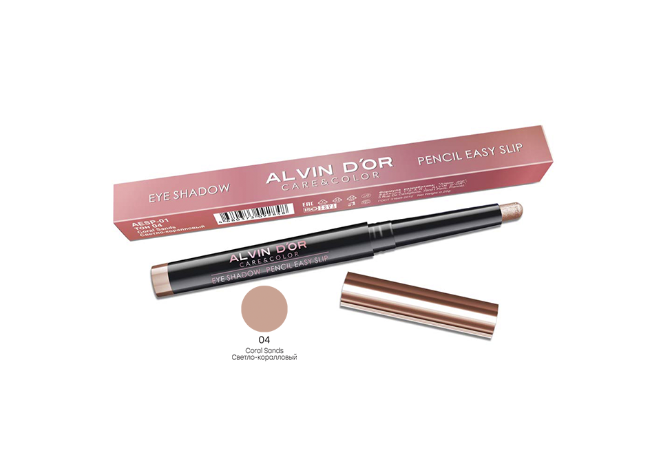 Тени-карандаш для век Alvin Dor Pencil easy slip 04 тон coral sands тени для век alvin d or eye studio тон 03