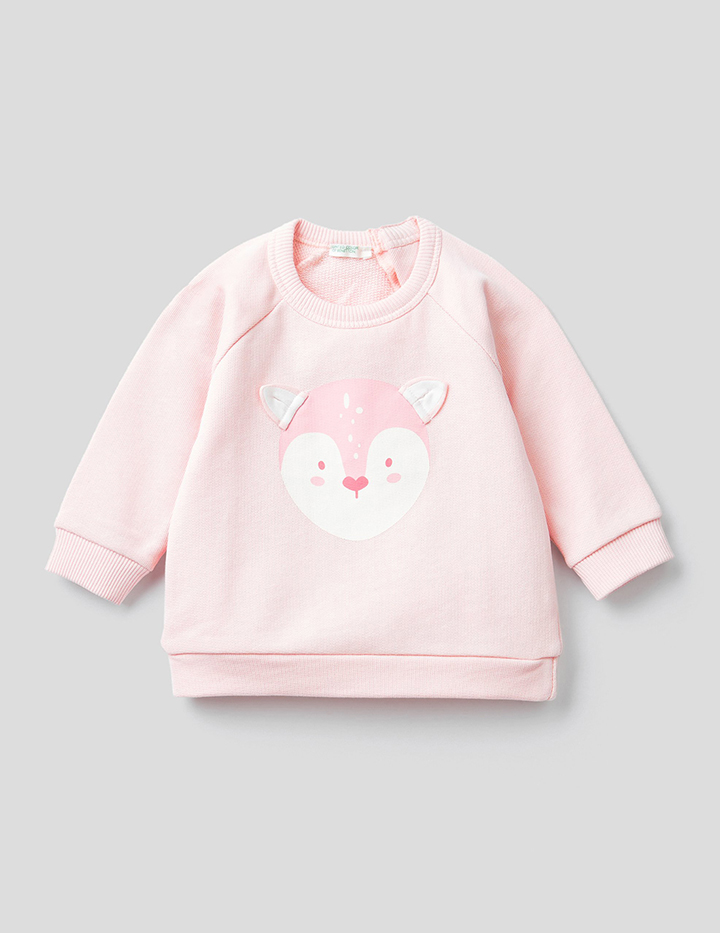 

Свитшот для девочек Benetton цв. розовый р.80, 21A_3J70MM296