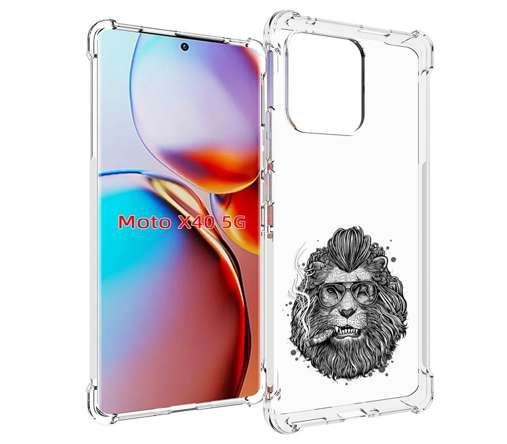 

Чехол MyPads курящий лев для Motorola Moto X40, Прозрачный, Tocco