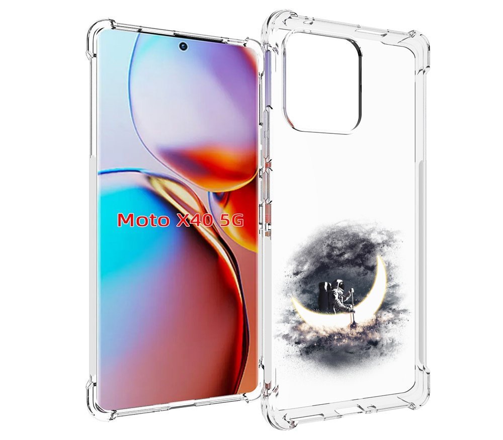 

Чехол MyPads лунный путешественник для Motorola Moto X40, Прозрачный, Tocco