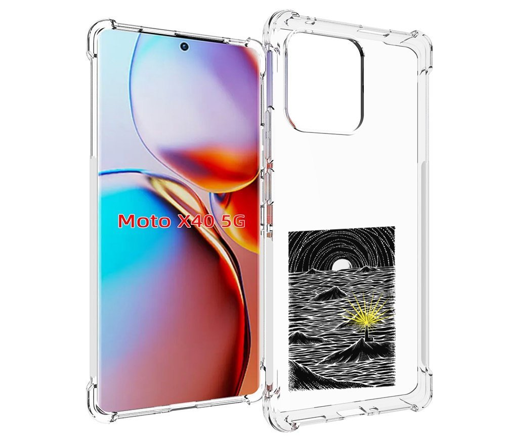 

Чехол MyPads маяк в черно белом море для Motorola Moto X40, Прозрачный, Tocco