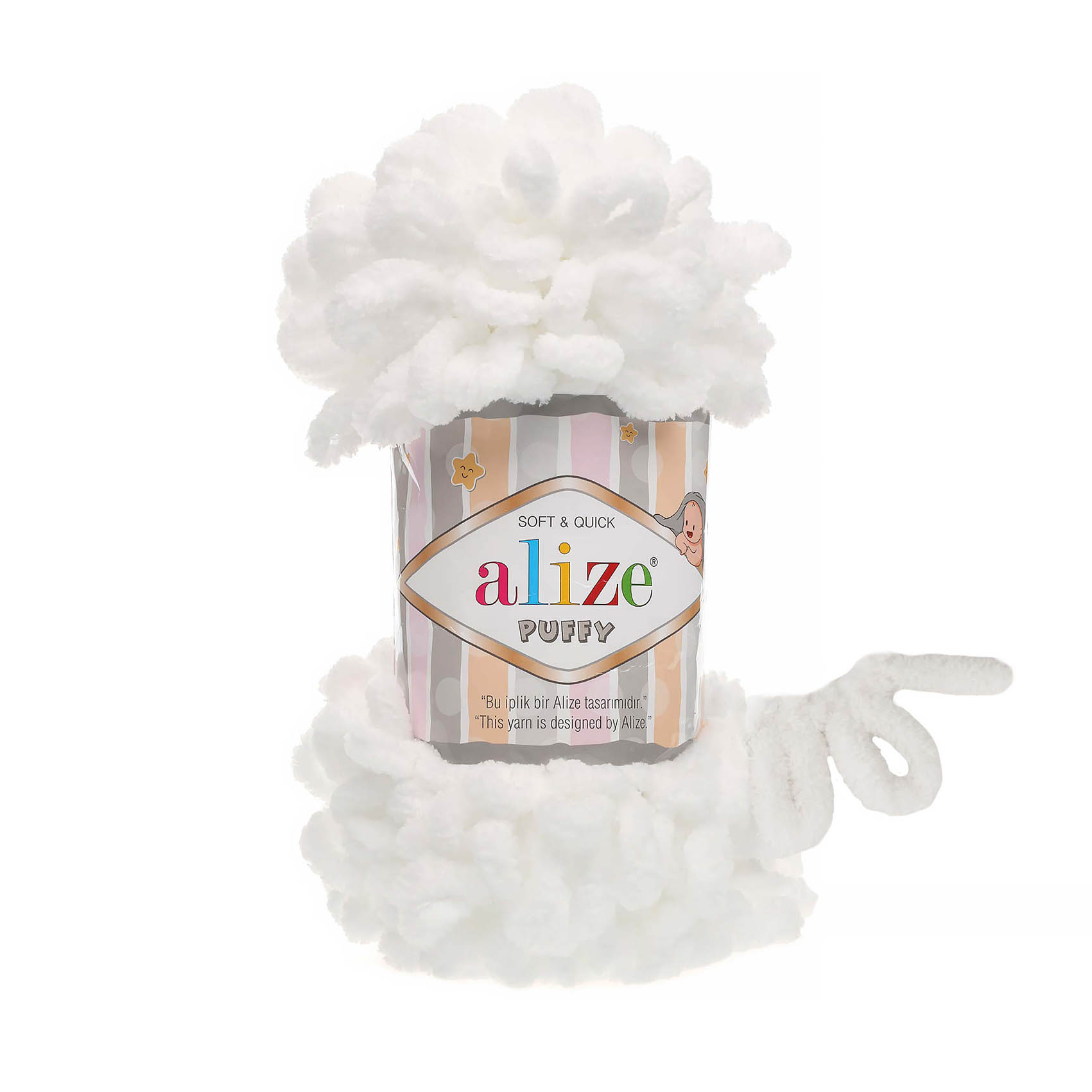 

Пряжа Alize Puffy 100% микрополиэстер 9 м/100 гр 55 Белый, 5 мотков, Puffy NL01