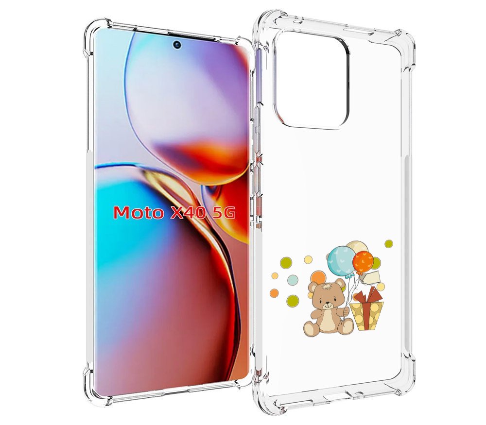 

Чехол MyPads медвеженок с подарком для Motorola Moto X40, Прозрачный, Tocco