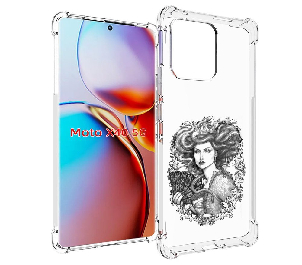 

Чехол MyPads медуза черно белый для Motorola Moto X40, Прозрачный, Tocco