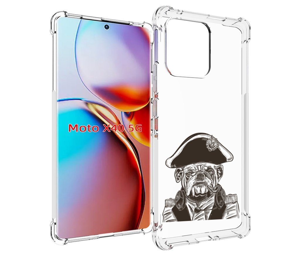

Чехол MyPads мопс генерал для Motorola Moto X40, Прозрачный, Tocco