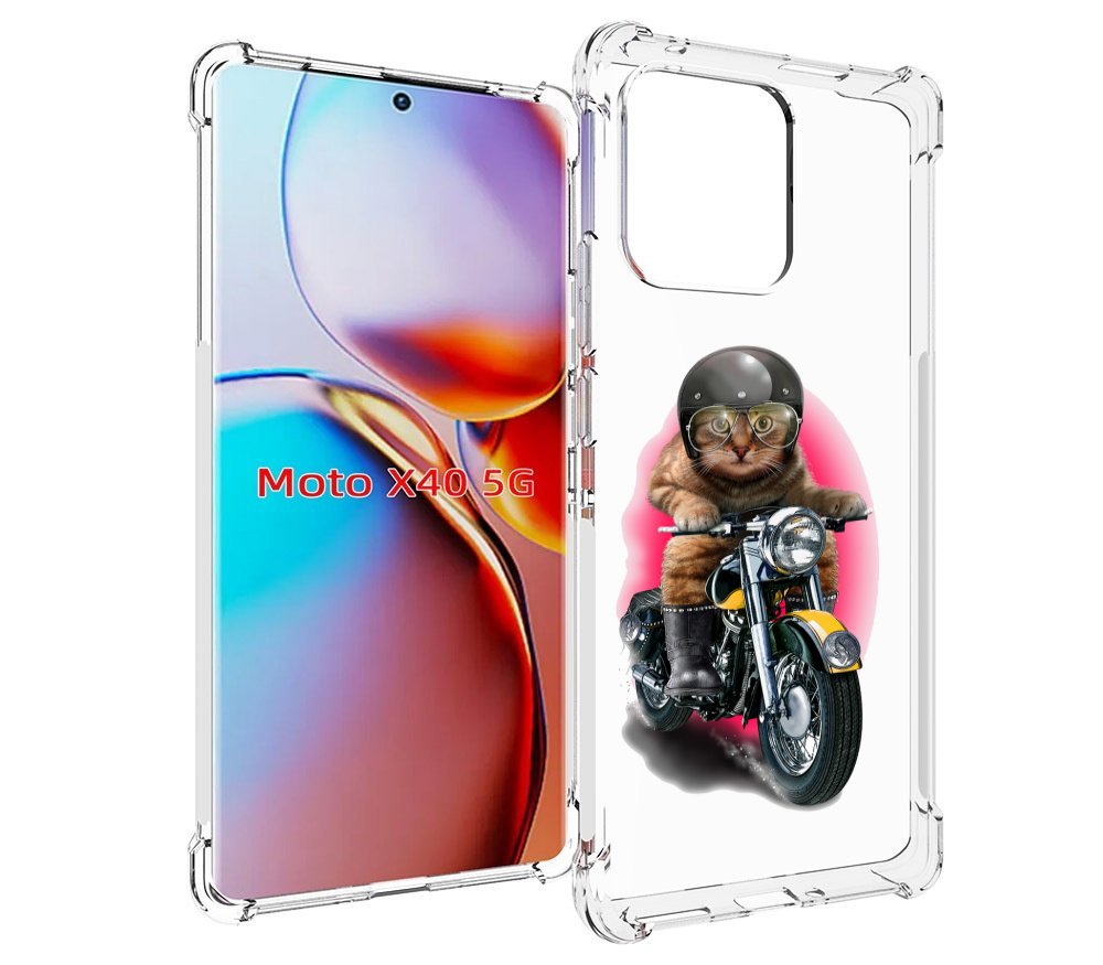 

Чехол MyPads мото-кот для Motorola Moto X40, Прозрачный, Tocco