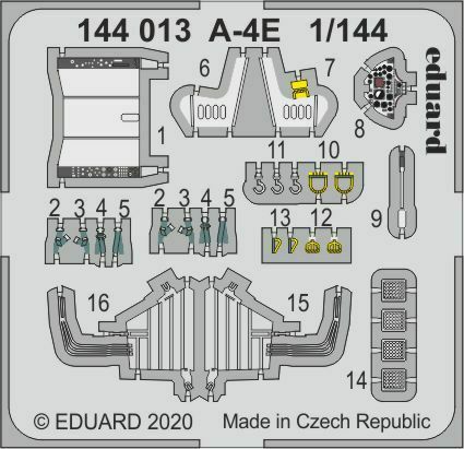 

Фототравление Eduard 144013 A-4E 1/144, Однотонный