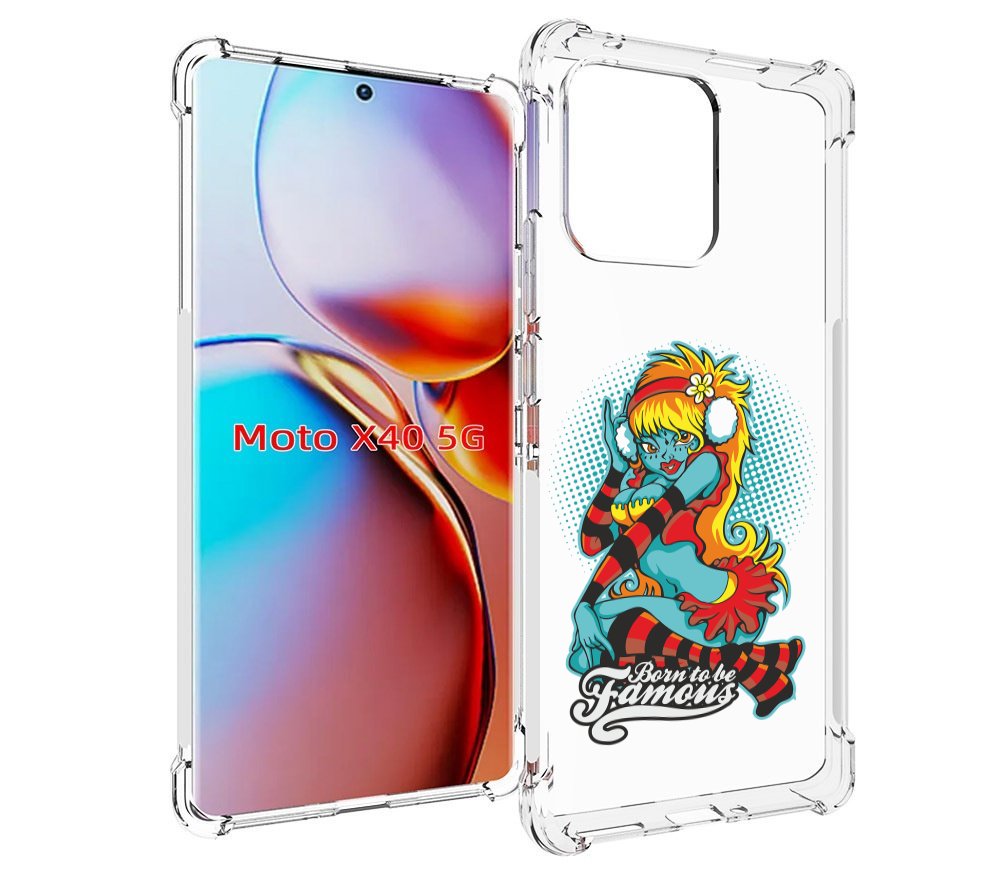 

Чехол MyPads нарисованная девушка в наушниках для Motorola Moto X40, Прозрачный, Tocco
