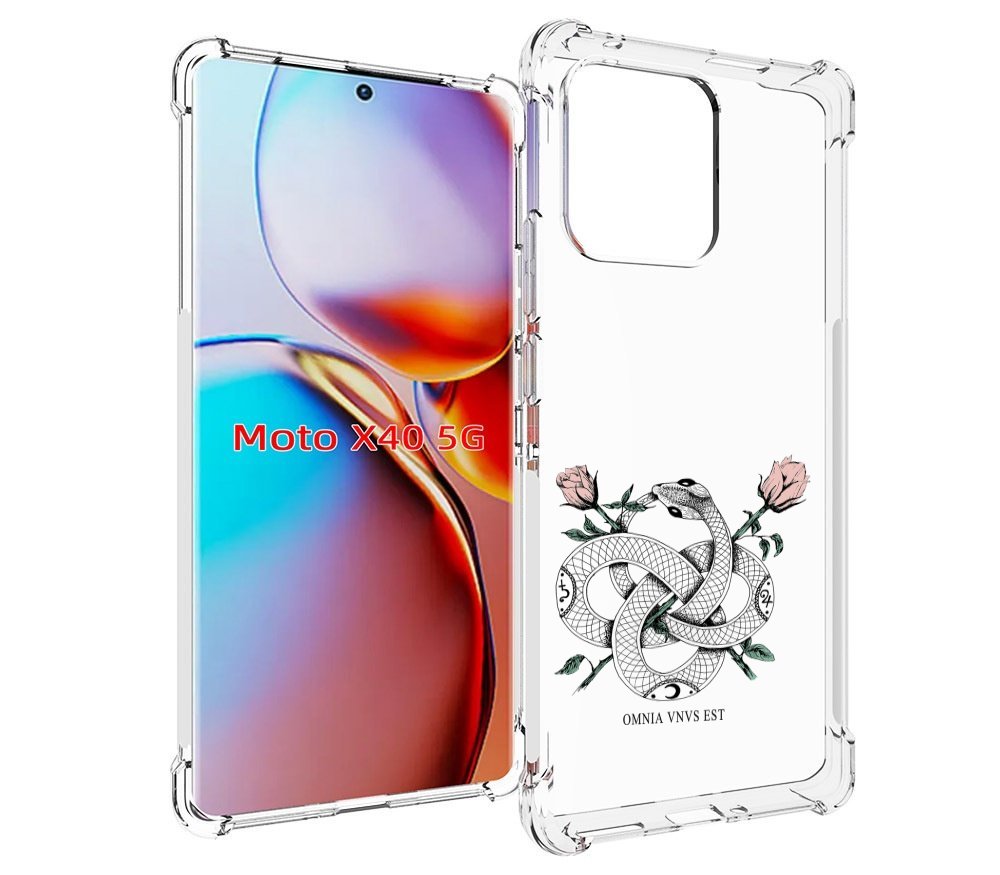 

Чехол MyPads нарисованная змея абстракция для Motorola Moto X40, Прозрачный, Tocco