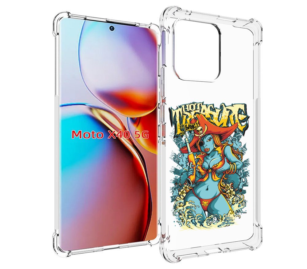 

Чехол MyPads нарисованная синяя девушка комикс для Motorola Moto X40, Прозрачный, Tocco