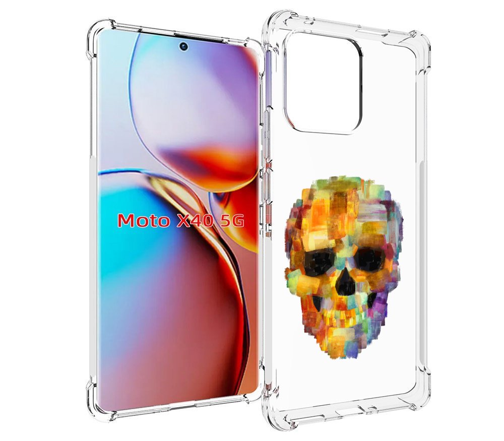 

Чехол MyPads нарисованный череп для Motorola Moto X40, Прозрачный, Tocco