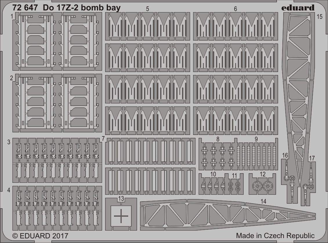 

Фототравление Eduard 72647 Do 17Z-2 бомболюк 1/72, Однотонный