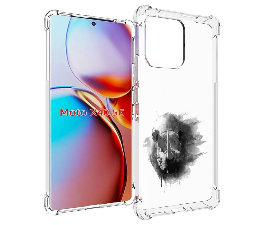 

Чехол MyPads носорог для Motorola Moto X40, Прозрачный, Tocco