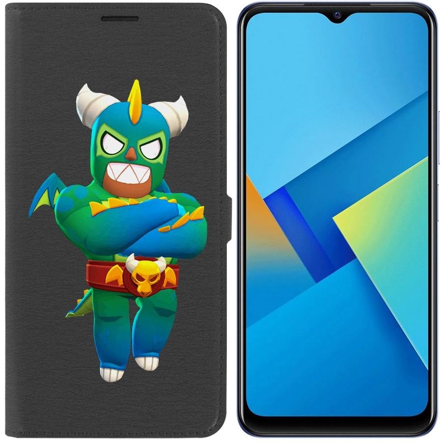 

Чехол-книжка Eco Book для Vivo Y21 Brawl Stars-Эль Дракон Вердозо