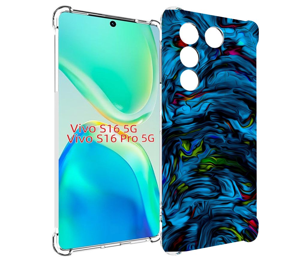 

Чехол MyPads голубая краска в темноте для Vivo S16 5G/S16 Pro 5G/V27/V27 Pro, Tocco