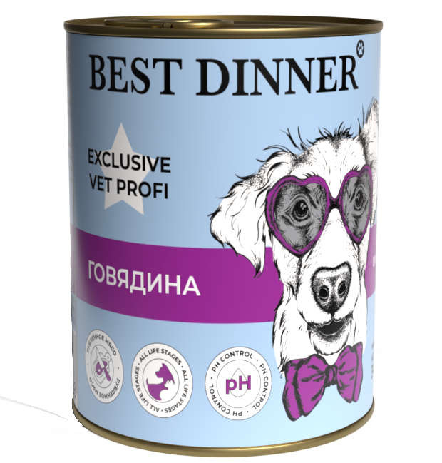 фото Влажный корм для собак best dinner vet profi профилактика мкб с говядиной - 340 г х 12 шт