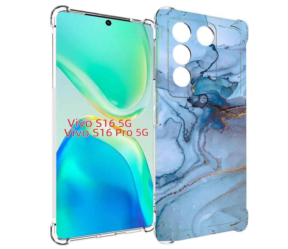 

Чехол MyPads голубой мрамор для Vivo S16 5G/S16 Pro 5G/V27/V27 Pro, Tocco