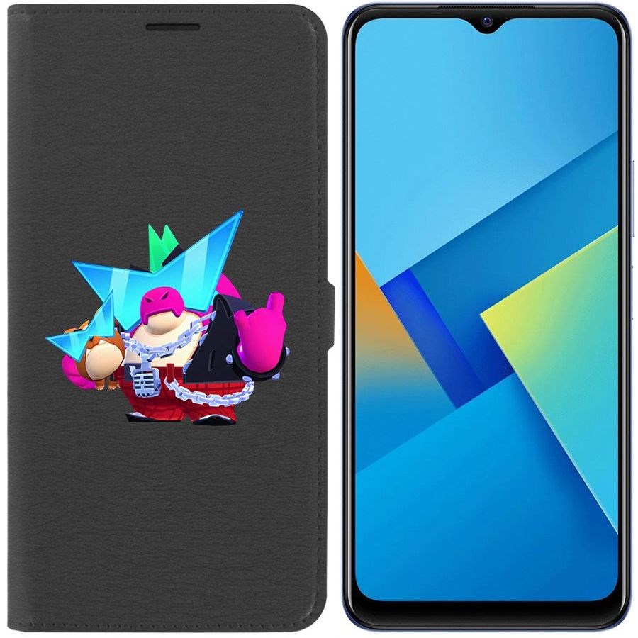 

Чехол-книжка Eco Book для Vivo Y21 Brawl Stars-Плохиш Базз