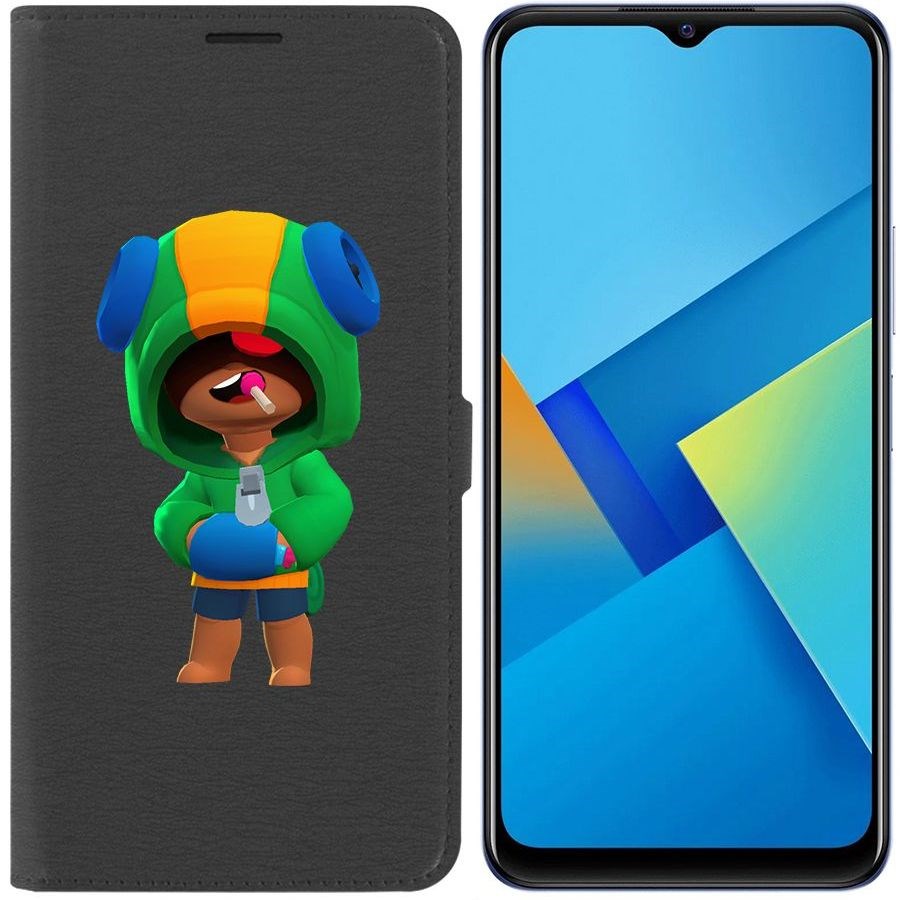 

Чехол-книжка Eco Book для Vivo Y21 Brawl Stars-Леон