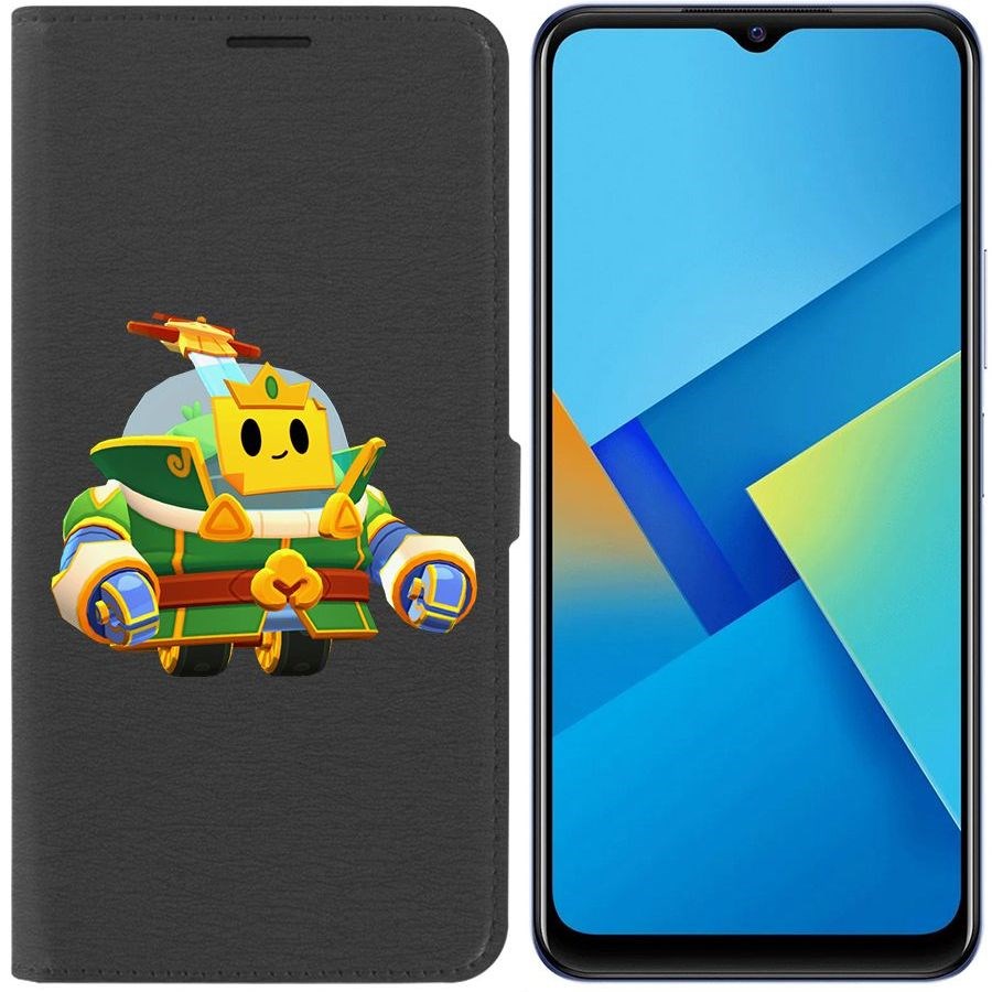 

Чехол-книжка Eco Book для Vivo Y21 Brawl Stars-Изумрудный Принц Спраут