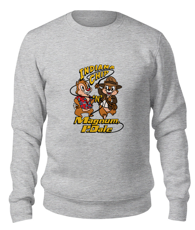 

Свитшот унисекс Printio Indiana jones x chip 'n' dale серый S, Indiana jones x chip 'n' dale