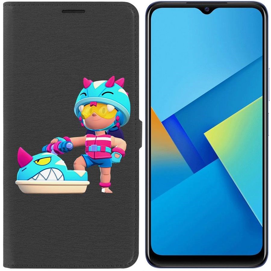 

Чехол-книжка Eco Book для Vivo Y21 Brawl Stars-Аквабайкер Джеки