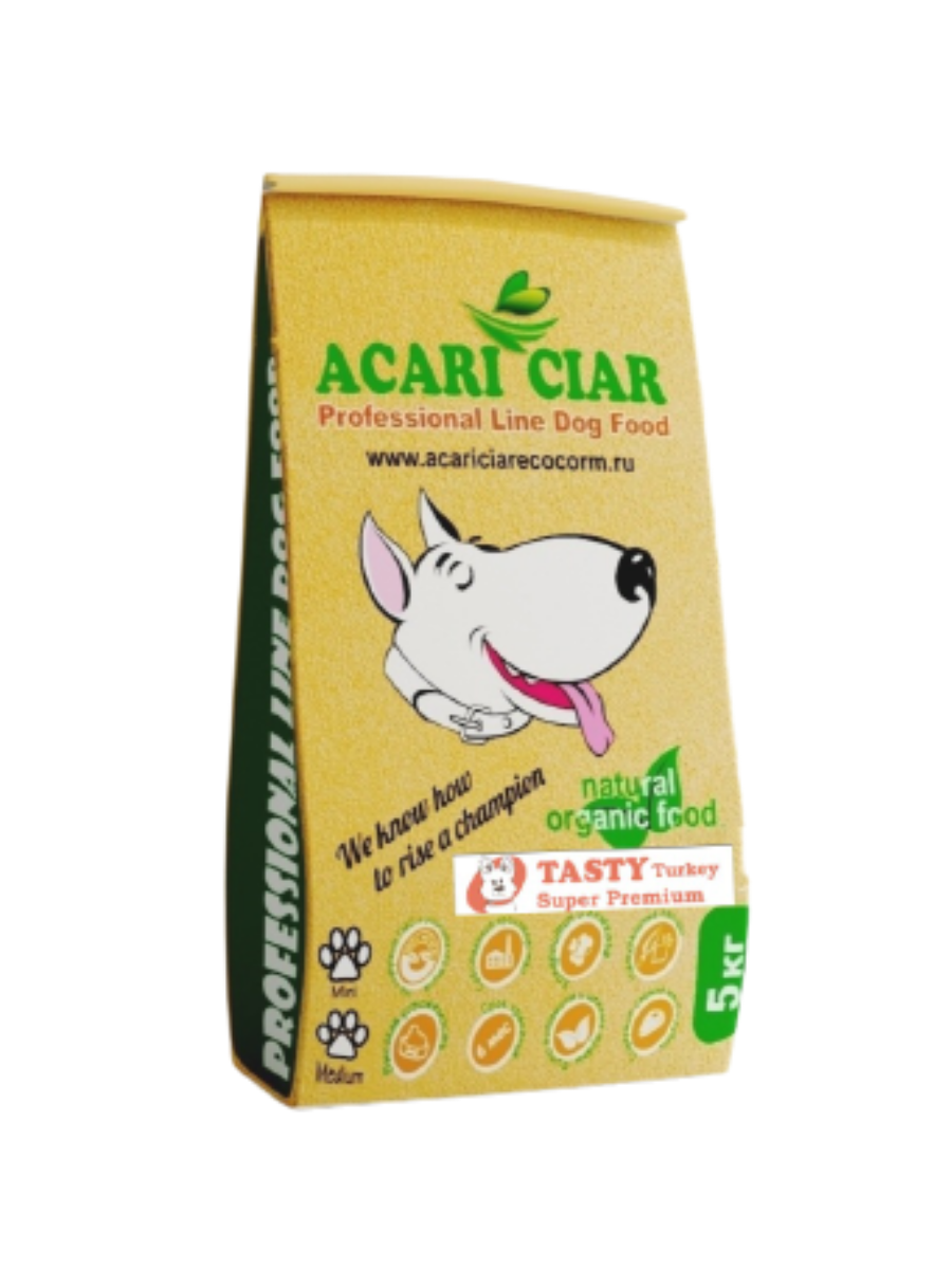 фото Сухой корм для собак acari ciar tasty turkey super premium, индейка, средние гранулы, 5 кг