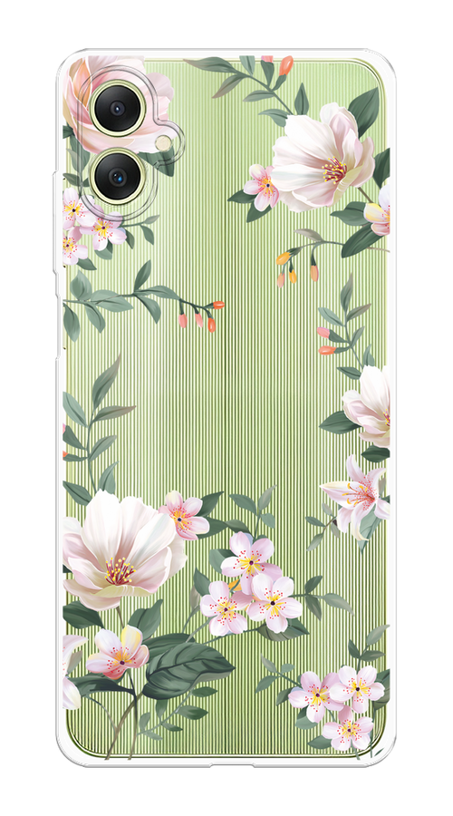 

Чехол на Samsung Galaxy A06 "Beautiful white flowers", Бежевый;зеленый, 2110150-1