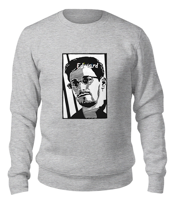 

Свитшот унисекс Printio Edward snowden серый S, Edward snowden