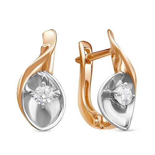 

Серьги из желтого золота ЯХОНТ Золотой 226009, бриллиант, 226009
