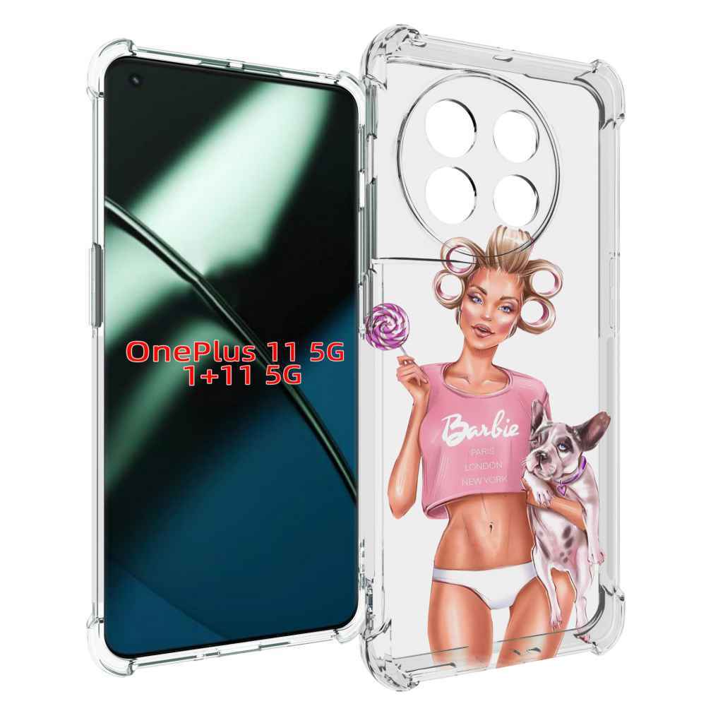 Чехол MyPads Барби-с-собачкой женский для OnePlus 11