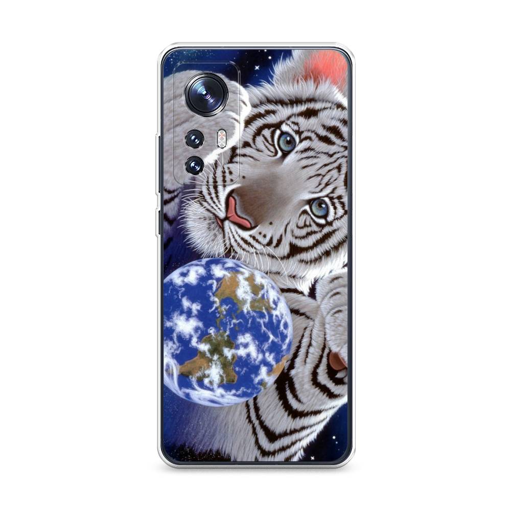 

Чехол на Xiaomi 12 "Тигренок и Земля", Синий;белый;черный, 312950-1
