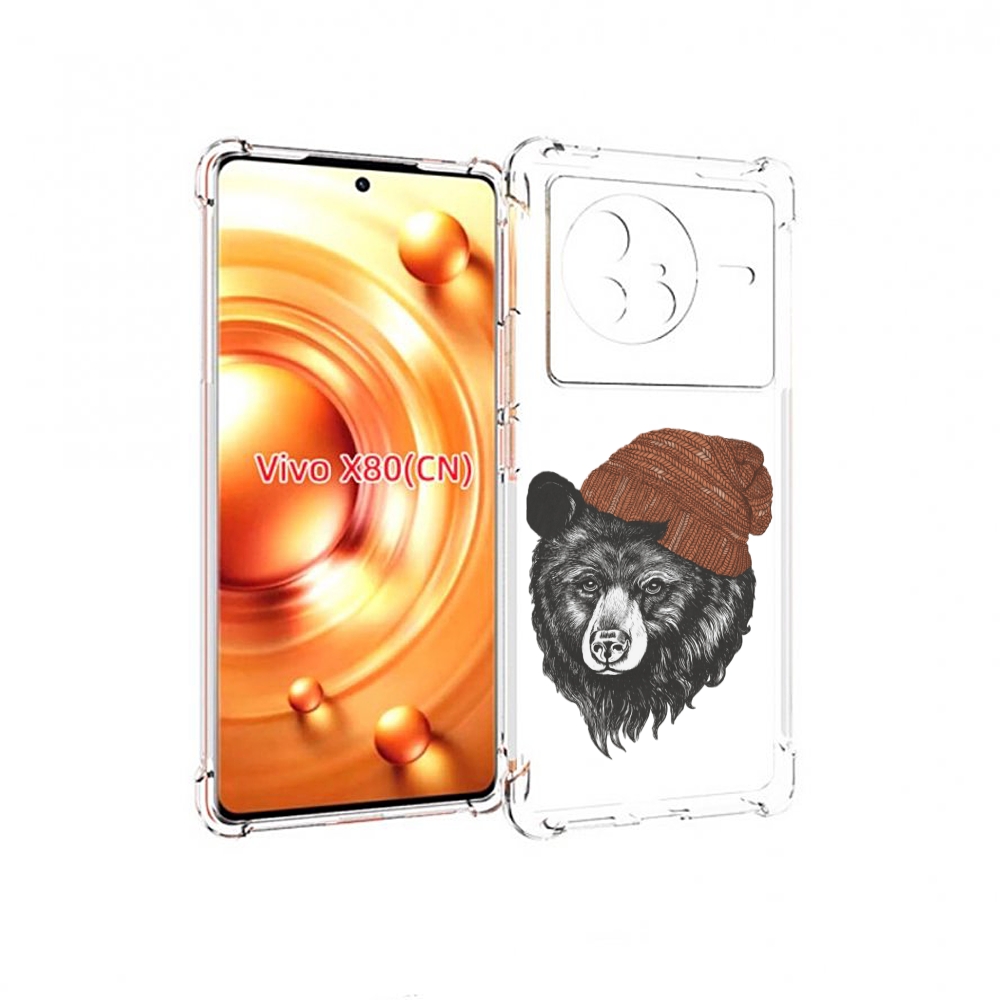 

Чехол Mypads Медведь В Шапке 2 Для Vivo X80, Прозрачный, Tocco