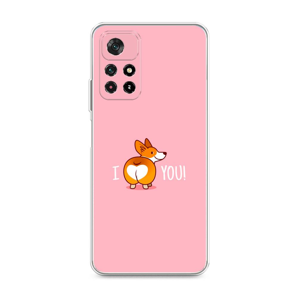 

Чехол на Poco M4 Pro 5G "Корги I love you", Розовый;коричневый;белый, 313650-1