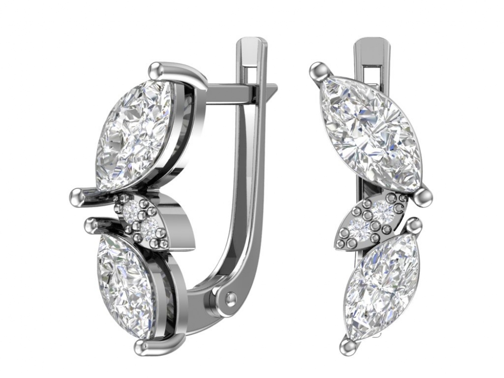 

Серьги из серебра ЯХОНТ Золотой 226708, фианит, 226708