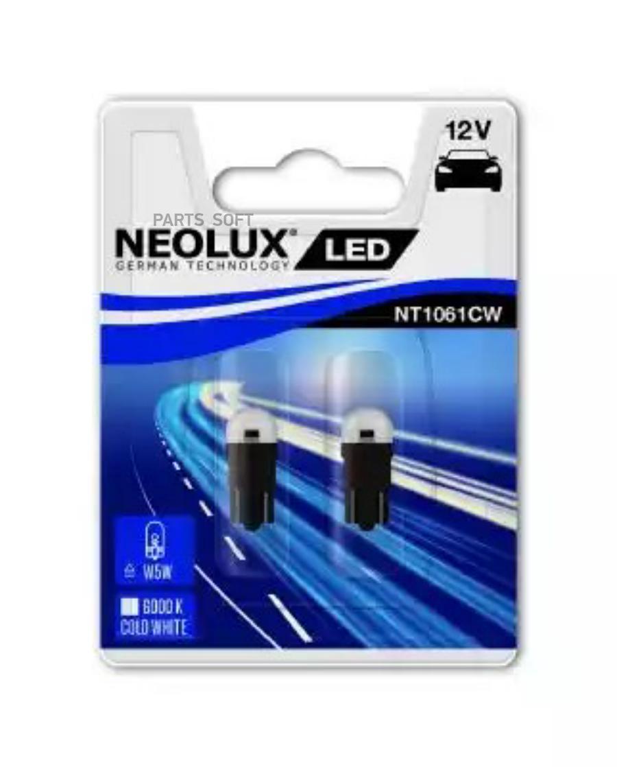 Лампа Светодиодная W5w 5w12vw2.1x9.5d Led 6000k (Блистер 2шт.) Neolux арт. NT1061CW-02B