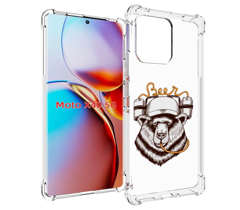 

Чехол MyPads пивной медведь для Motorola Moto X40, Прозрачный, Tocco